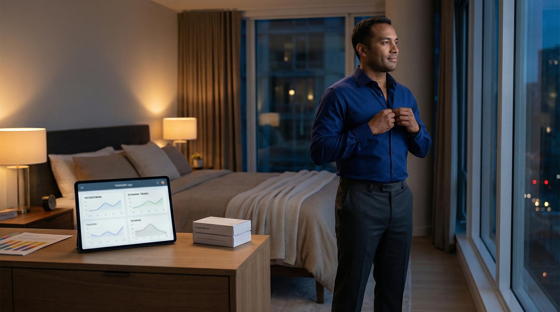 Man regaining confidence before evening