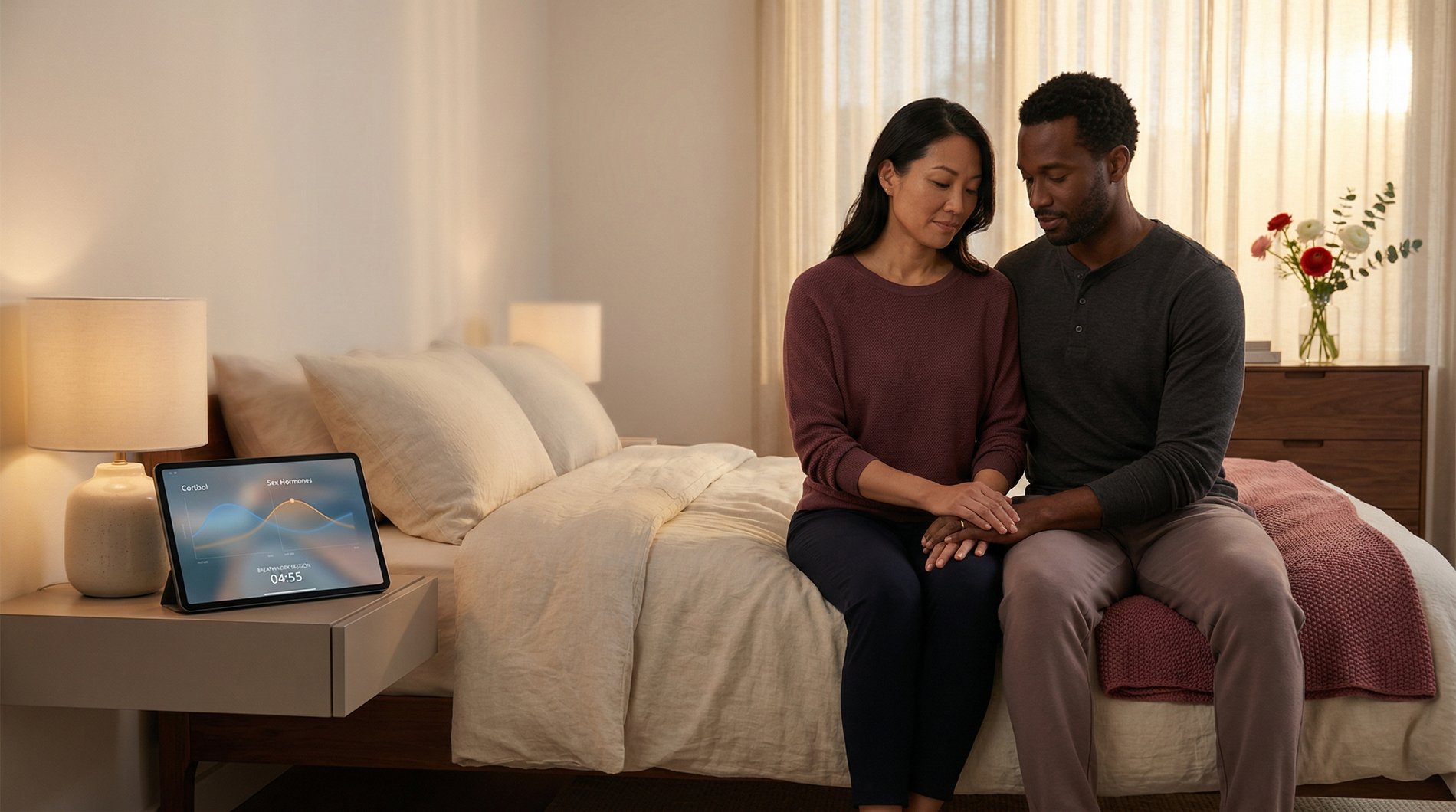 Couple reflecting on stress and libido