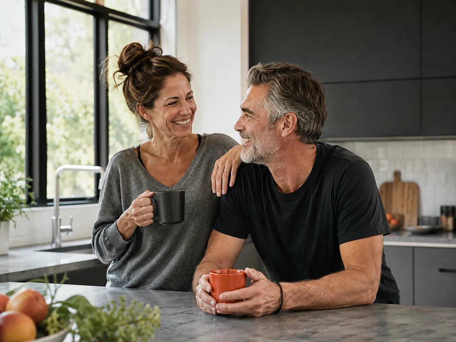 Couple in their 40s relaxed together