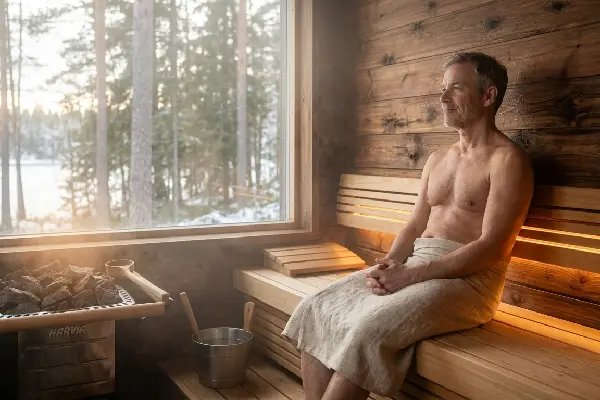 Sauna session for heart health benefits