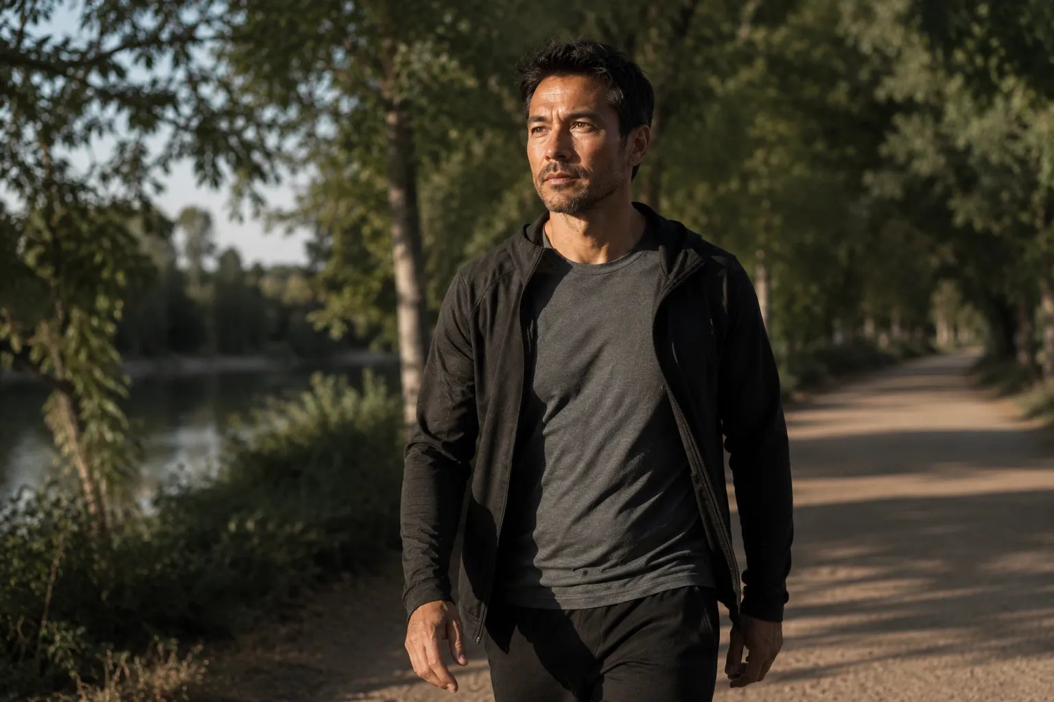 Man walking outdoors for low testosterone in men